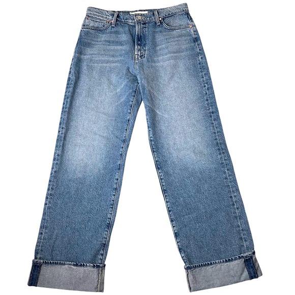 MOTHER Denim - MOTHER Dodger Skimp Cuff Jeans SZ 28 Leap of Faith Straight Light Wash USA